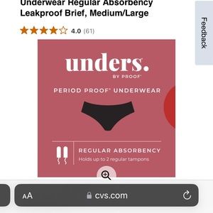 Unders by proof. Say goodbye to liners and pads